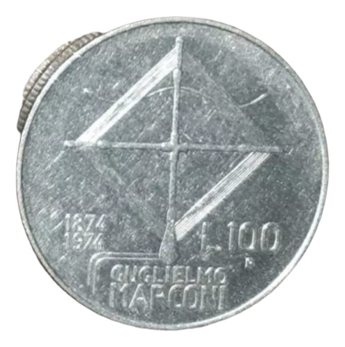 100 Liras Conmemorativas Gugliermo Marconi 1874 1974