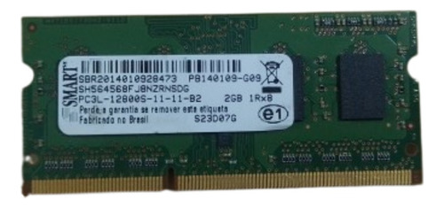 Memória Notebook Ddr 2gb Pc12800s Smart