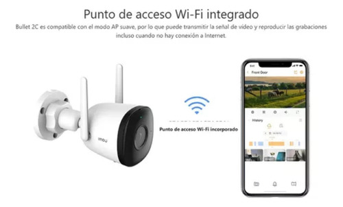 Cámara Ip Imou Bullet 2e 3mp Wifi Full Color 2.8mm Ip67