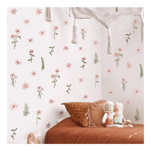 Calcomanías De Pared De Flores De Acuarela Boho, Calcomanías
