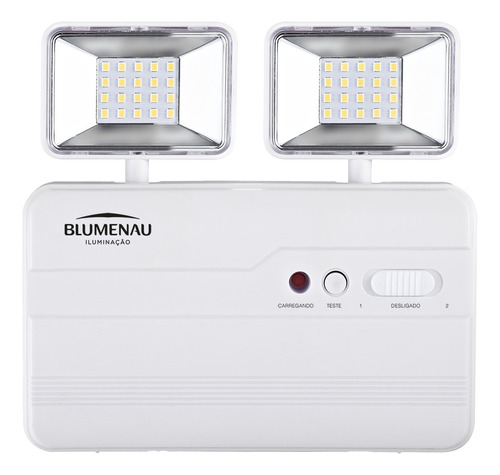 Luminária De Emergência Bloco 2 Faróis 1200 Lúmens Led Blu 110V/220V