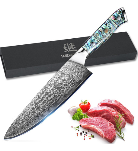 Keizoku Cuchillo De Chef Japones De 8 Pulgadas, Cuchillo De 