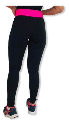 Calça Legging Dzjjo Cintura Alta Feminina Preta/pink D006