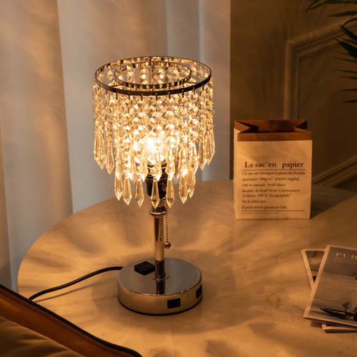 Lámpara De Mesa Usb De Cristal Con Interruptor De Cadena Con