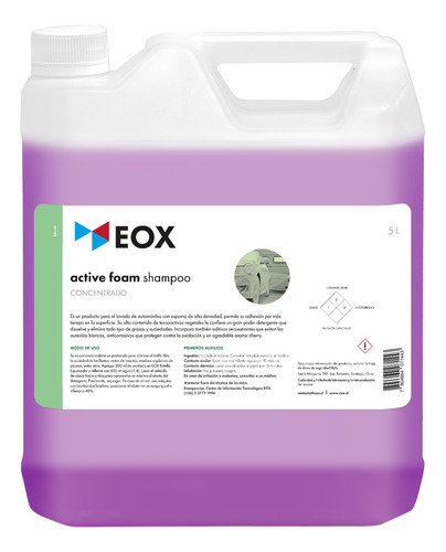 Shampoo Automotriz Espuma Alta Densidad Eox Active Foam 5 L