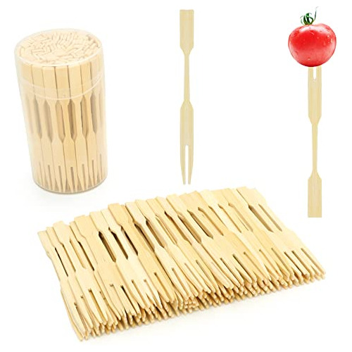 Tenedores De Bambú Mini De 3.5 Pulgadas, Tenedores Peq...