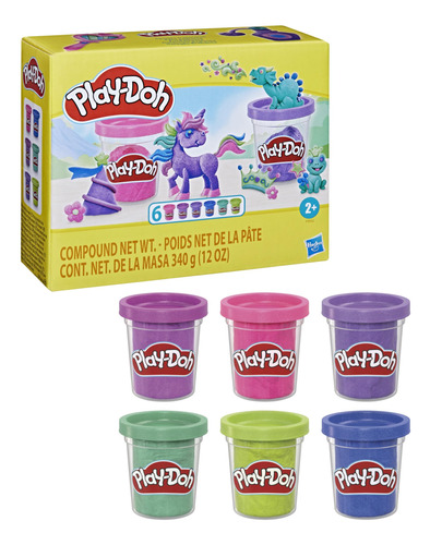 Play-doh 6 Pack Sparkling Clay Clay For Kids Kneading And P.