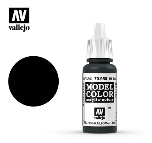 Imagen 4 de 7 de Vallejo Negro 70950 Pintura Model Color Acrilica Al Agua