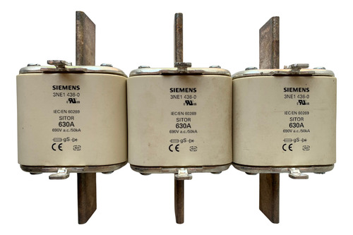 Fusível Ultra Rápido, 630a, Gs, Nh3, 3ne14360, Siemens.