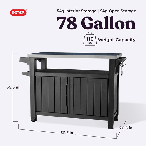 Mesa Portátil Para Exteriores De Acero Inoxidable Gris Oscur