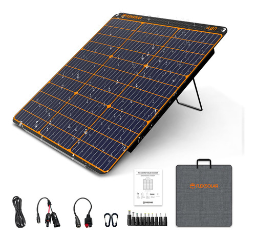 Flexsolar Panel Solar Portatil De 60 W, Kit De Cargador Sola