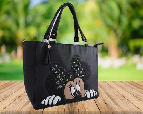Imagen 5 de 8 de Bolsa De Mano De Disney De Minnie Mouse En Color Negro