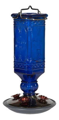 Perky-pet 8117-2. Botella Antigua Azul De Cobalto Para Alime