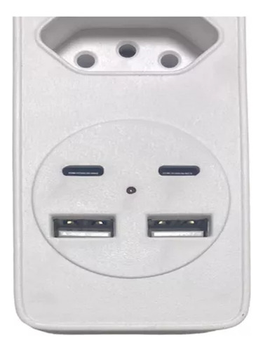 Extensão Elétrica 5 Tomadas 2 Usb 2 Tipo-c Bivolt