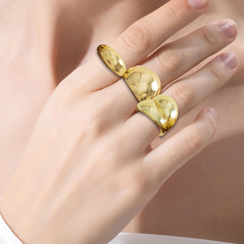 3 Uds Anillos Abiertos Anillos De Mujer Moda Geométrica Oro