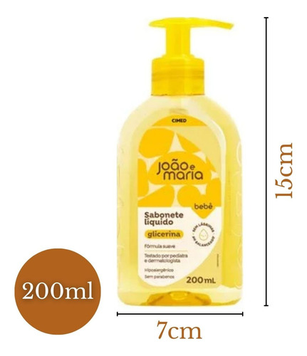 Sabonete Líquido João E Maria Bebe Glicerina 200ml Infantil