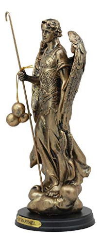 Estatua Arcángel Consejo Angélico 8 Latón Base Madera