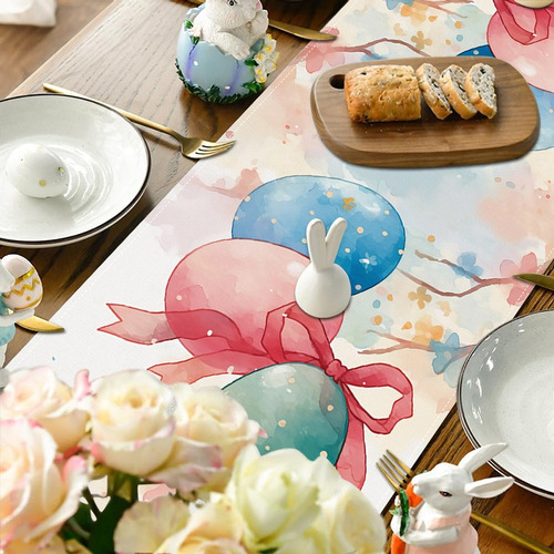 Mesa Con Estampado De Pascua, Bandera De Mesa, Decoración Pa