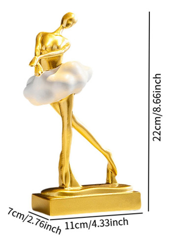 Estatua De Bailarín De Ballet Ornamento De Altura 22 Cm