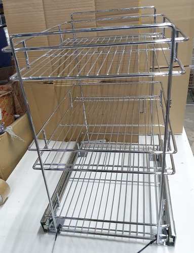 Imagen 4 de 5 de Canasto Extraíble De 3 Niveles Mueble Cocina Mod. Fark 5038