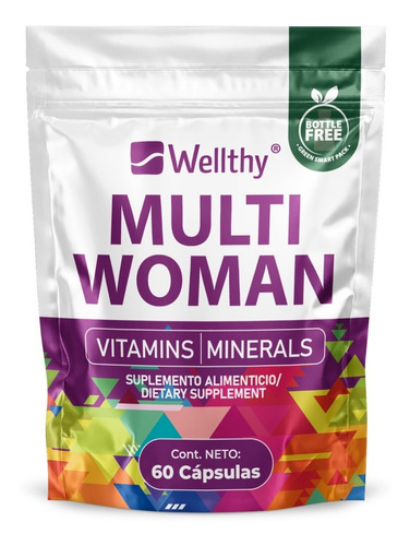 Wellthy Multi Woman Vitaminas Y Minerales Para Mujer 60caps Sabor Neutro