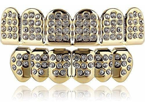 Grills Para Dientes - 18k Gold And Silver Plated Iced Out Cz