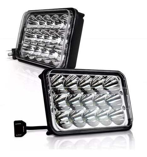 Par Faro Unidad  15 Led 4x6 Rectangular Alta Y Baja 