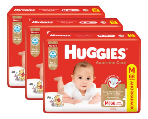 3 Pack Pañales Huggies Supreme Care Grande Xg Xxg Xxxg Rojo