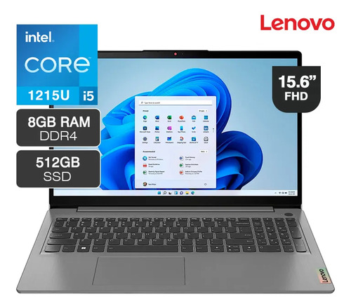Laptop Lenovo I3-1215u 15.6 Ram/8gb Ssd/500gb Usb-c Wifi Bt