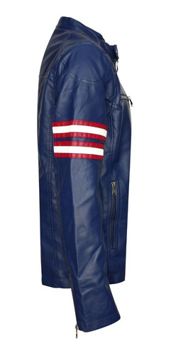 Imagen 3 de 8 de Chamarra Roosevelt Biker Vini Piel Slim Fit Super Calidad