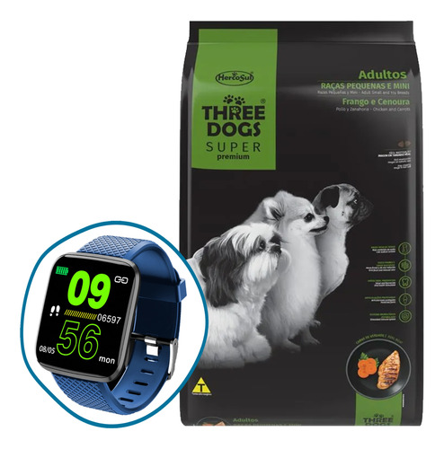 Alimento Super Premium Adulto Raza Pequeña Three Dogs 17 Kg