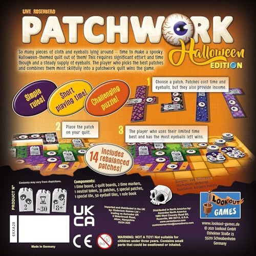 Juego De Mesa Patchwork Halloween Edition: ¡un Espeluznante