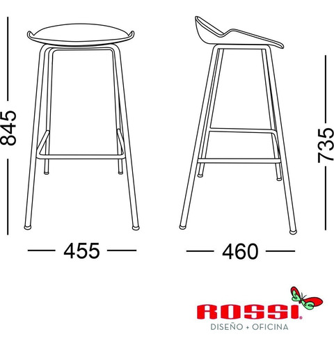 Imagen 3 de 3 de Banqueta Diseño Milo 4 Patas Diseño Rossi