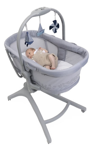 Chicco Baby Hug Minicuna Plegable Con Ruedas Color Gris Diseño Pro Early Grey