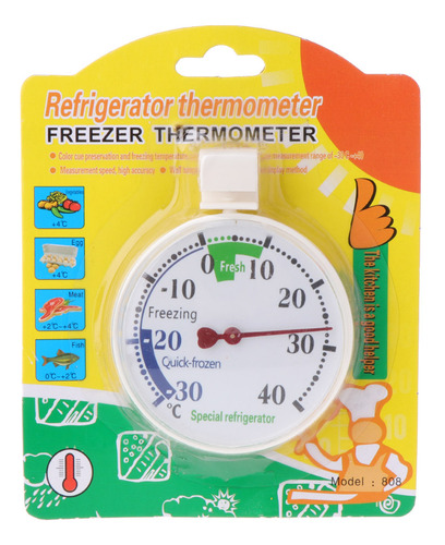Termômetro De Geladeira, Mostrador Grande Com Indicador Verm