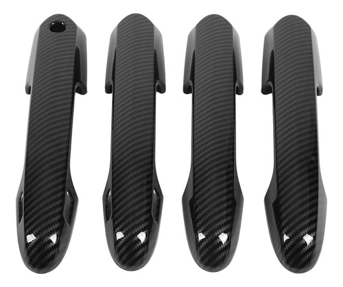 Cubierta De Manija De Puerta De Carbono Negro Brillante Para