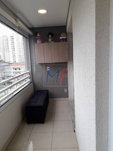 Imagem 3 de 28 de Ref: 10.847 - Lindo Apartamento No Bairro Tatuapé, Com 1 Dorm, Banheiro, 1 Vaga, Área De Serviço, Sacada Grande, São 47 M² De Área Útil. - 10847