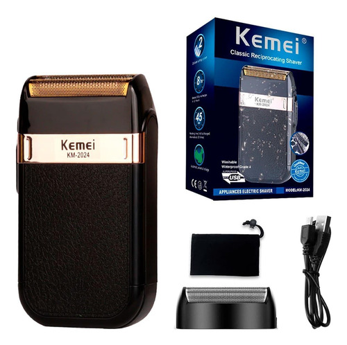 Aparelho Elétrico Barbear Bivolt Kemeikm2024