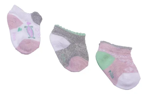 Set 3 Pzas Calcetín Bebe Niña Multicolor Pillin (paw108sur)