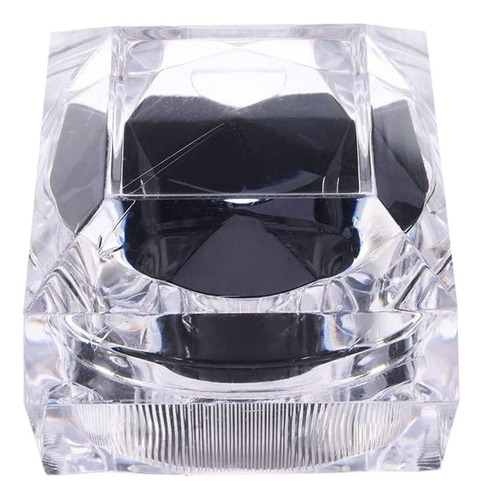 Etetevn 1 Caja Anillo Plastico Transparente Negro Para Arete