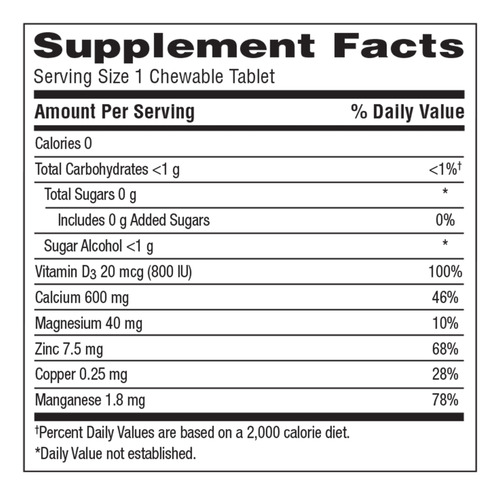 Suplemento Caltrate Chewables 600 Plus D3 Plus Minerals