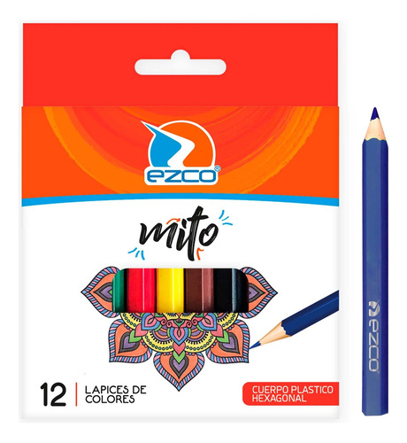 24 Cajas Lapiz Color Cortos Ezco Mito X 12 Lapices