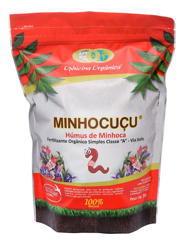 Húmus De Minhoca Minhocuçu Ophicina Orgânica Ecocert - 1kg