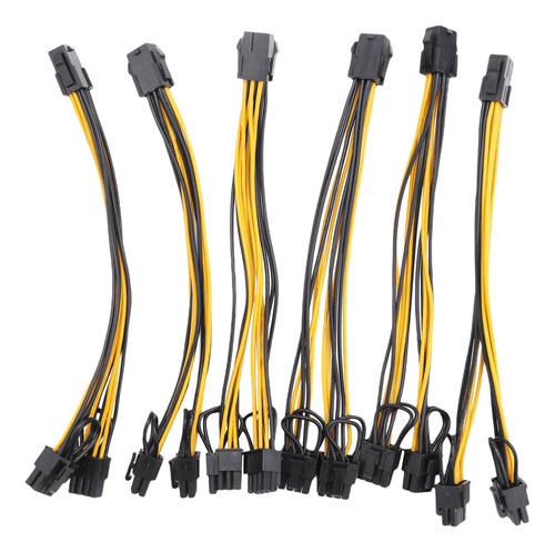 Paquete De 6 Cables De Alimentación Pcie De 6 Pines A Duales