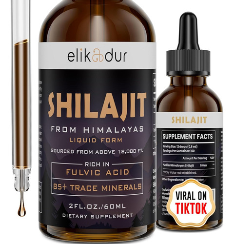 Shilajit Sublingual Puro +absorción Fulvic Acid +minerals