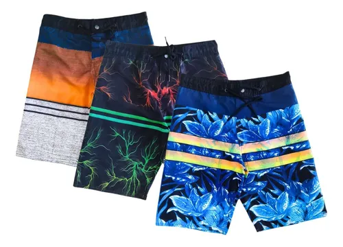 comprar Kit 3 Bermudas Infantil Tactel Masculina Shorts Surf Praia