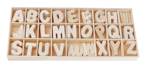 Abecedario De Madera 130 Letras Aprendizaje Didáctico Juego