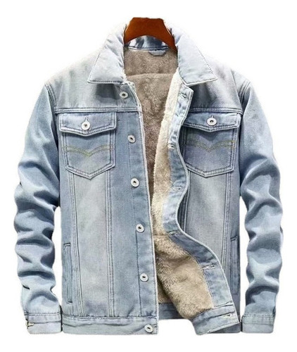 Chaqueta Jeans Hombre Invierno Terciopelo Grueso