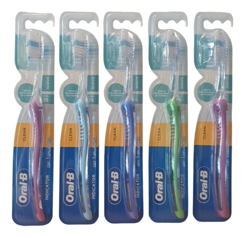 Paquete De 5 Cepillos  Oral-b Indicator 35 Suave Clasico