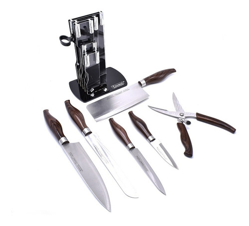 Set De Cuchillos 7pz Para Cocina Nogal Lh-2780